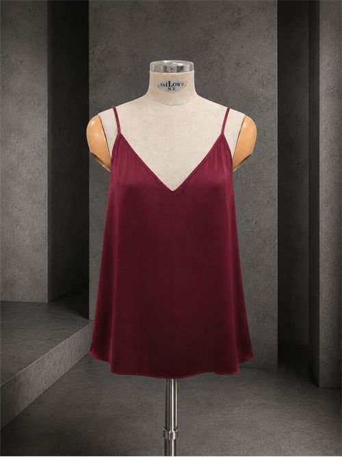 top spallino in raso di viscosa ANGELA DAVIS | QP9AR22BORDEAUX